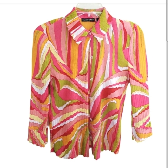 Essentials by Milano Multicolor Button-Down Shirt - Picture 2 of 9
